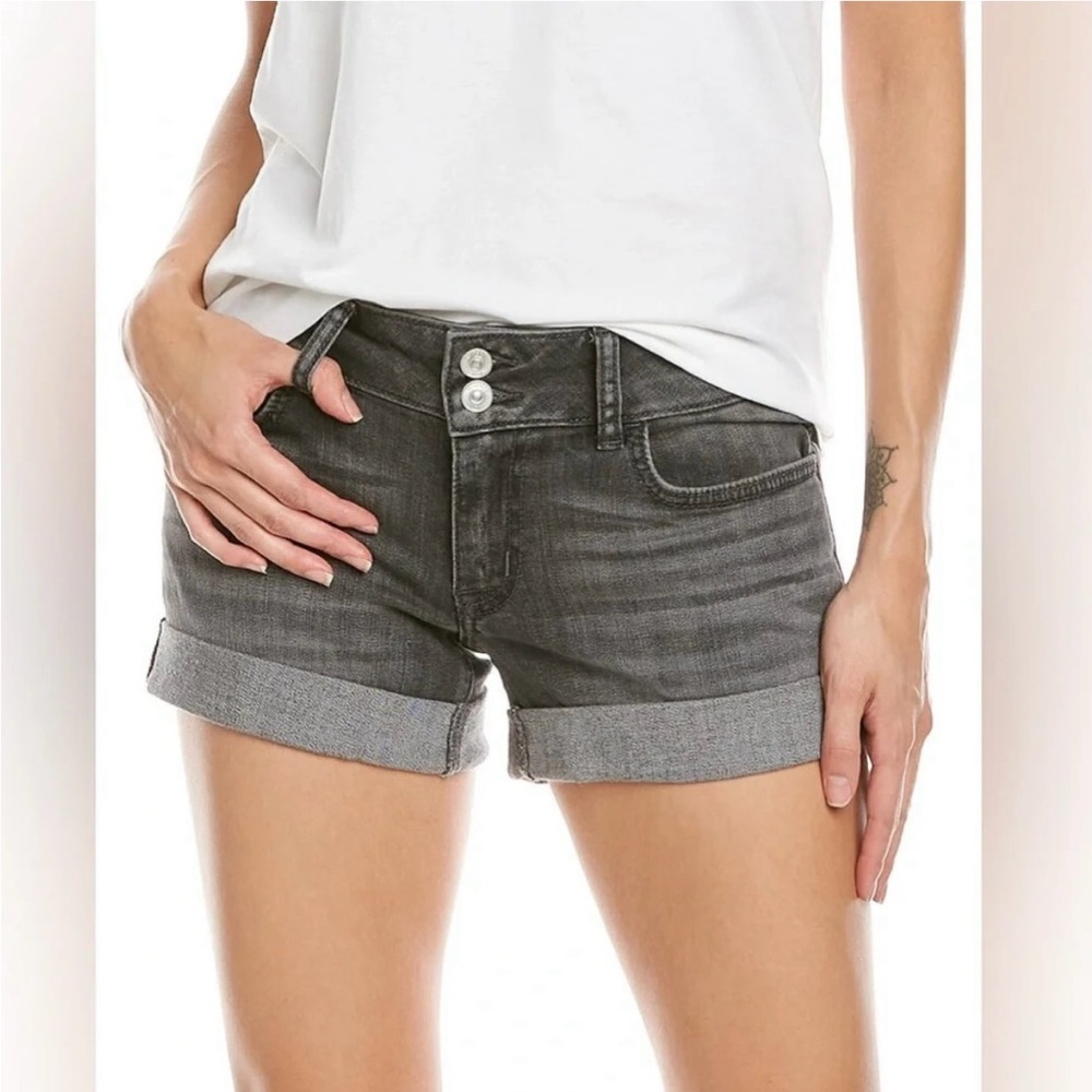 Hudson Jeans Ruby Black Jean Shorts Mid-Rise Cuffed